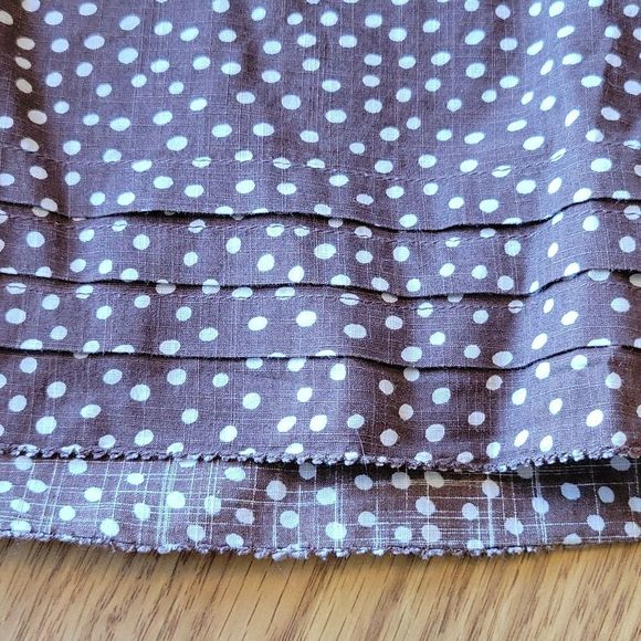 GAP midi skirt size 2 brown white pokadot - Picture 14 of 16